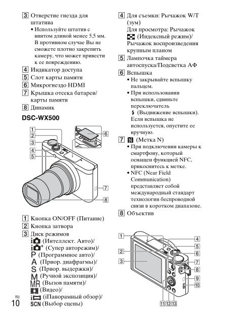 Sony DSC-WX500 - DSC-WX500 Mode d'emploi Russe