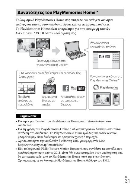 Sony DSC-WX500 - DSC-WX500 Mode d'emploi Grec