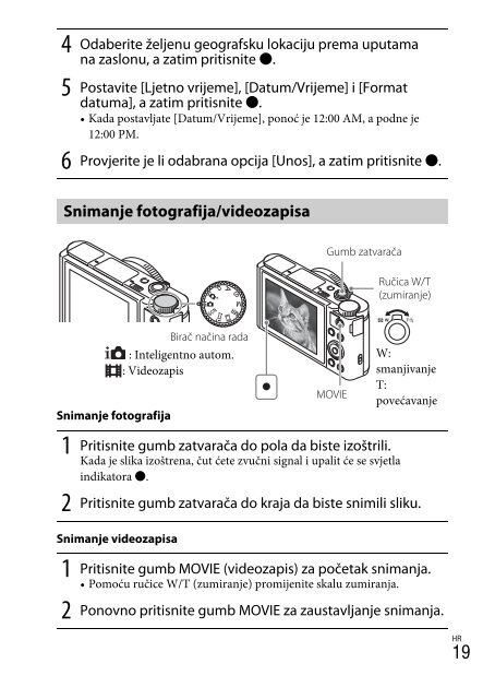 Sony DSC-WX500 - DSC-WX500 Mode d'emploi Croate