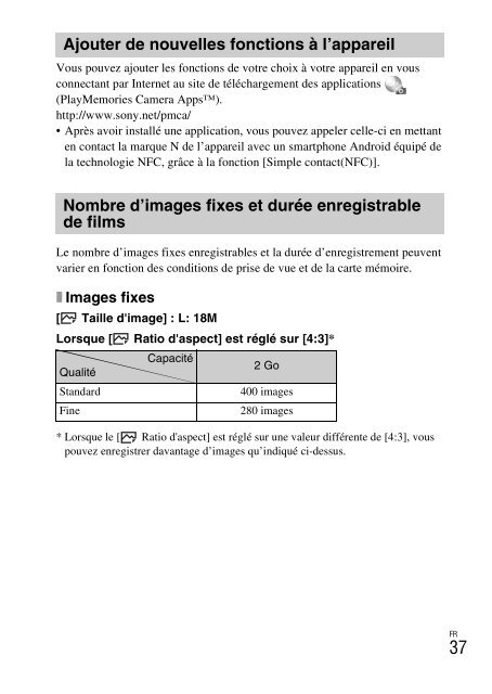 Sony DSC-WX500 - DSC-WX500 Mode d'emploi