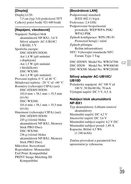 Sony DSC-WX500 - DSC-WX500 Mode d'emploi Slovaque