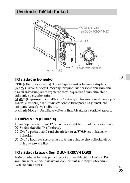 Sony DSC-WX500 - DSC-WX500 Mode d'emploi Slovaque