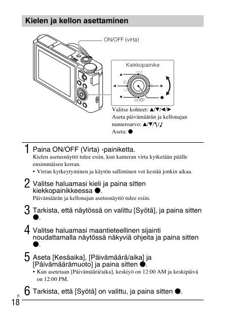 Sony DSC-WX500 - DSC-WX500 Mode d'emploi Finlandais