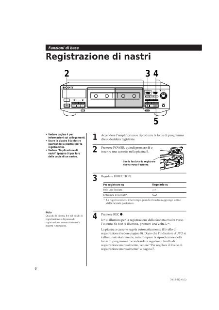 Sony TC-WE405 - TC-WE405 Consignes d&rsquo;utilisation Italien