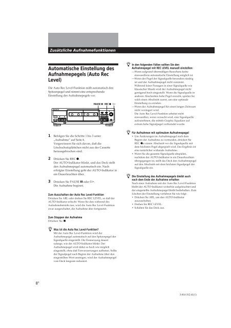 Sony TC-WE405 - TC-WE405 Consignes d&rsquo;utilisation Italien