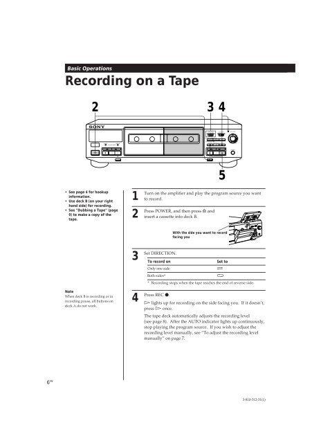 Sony TC-WE405 - TC-WE405 Consignes d&rsquo;utilisation Fran&ccedil;ais