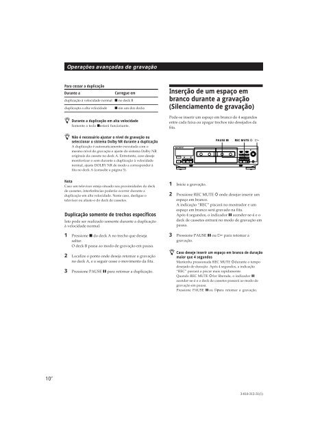 Sony TC-WE405 - TC-WE405 Consignes d&rsquo;utilisation Espagnol