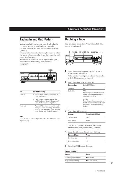 Sony TC-WE405 - TC-WE405 Consignes d&rsquo;utilisation Espagnol