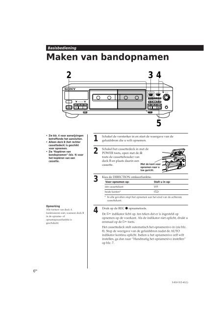 Sony TC-WE405 - TC-WE405 Consignes d&rsquo;utilisation Allemand