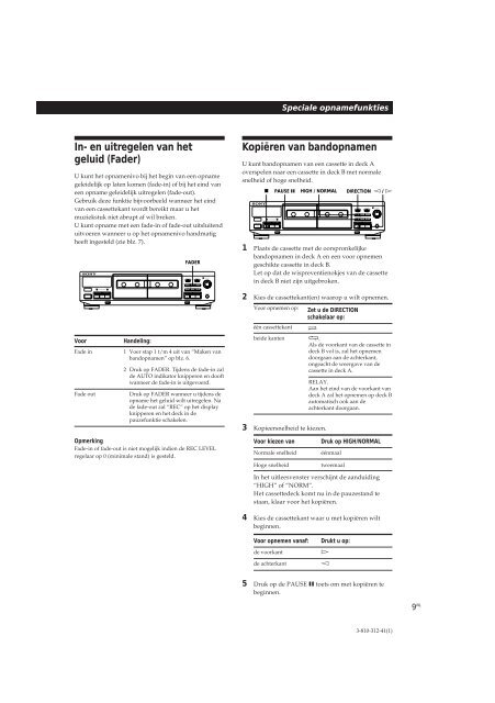 Sony TC-WE405 - TC-WE405 Consignes d&rsquo;utilisation Allemand