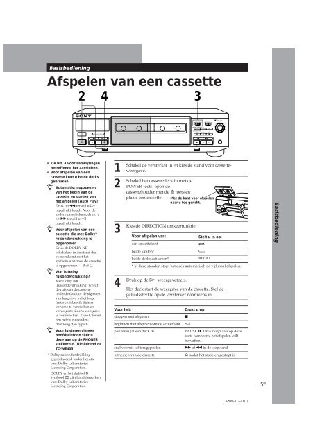 Sony TC-WE405 - TC-WE405 Consignes d&rsquo;utilisation Su&eacute;dois