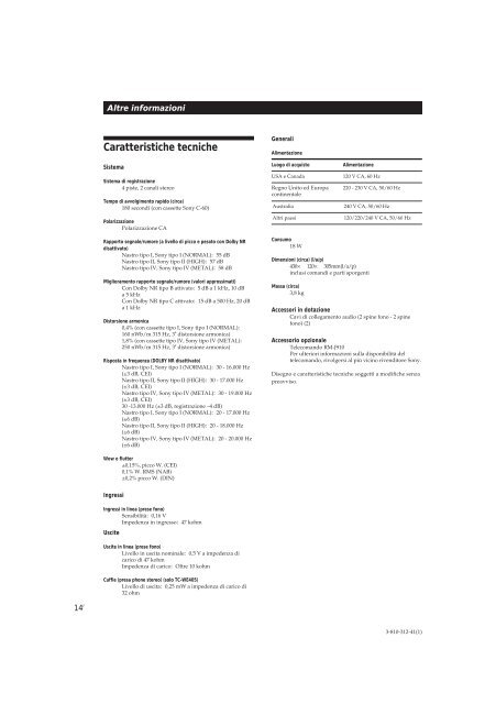 Sony TC-WE405 - TC-WE405 Consignes d&rsquo;utilisation Su&eacute;dois