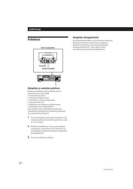 Sony TC-WE405 - TC-WE405 Mode d'emploi Danois