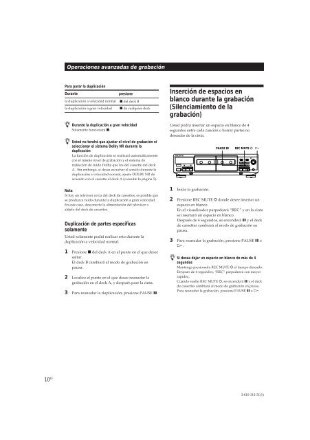 Sony TC-WE405 - TC-WE405 Consignes d&rsquo;utilisation