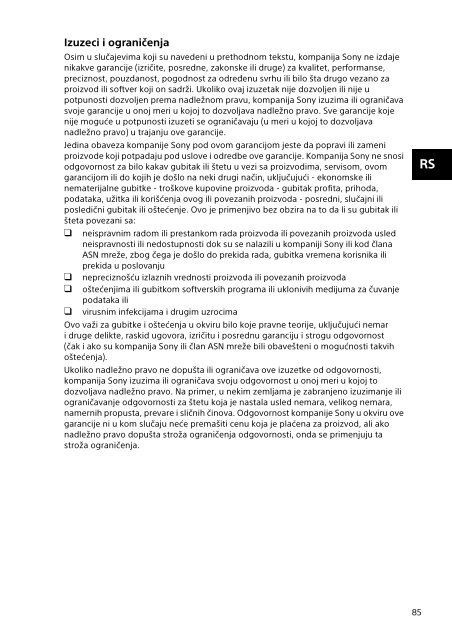Sony SVF13N1J2E - SVF13N1J2E Documents de garantie Slov&eacute;nien