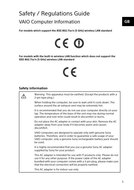 Sony SVF13N1J2E - SVF13N1J2E Documents de garantie Croate