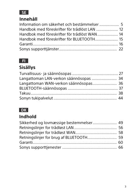 Sony SVF13N1J2E - SVF13N1J2E Documents de garantie Finlandais