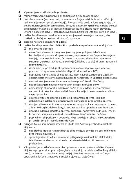 Sony SVF13N1J2E - SVF13N1J2E Documents de garantie Serbe