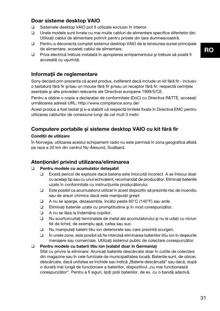 Sony SVS1311Q9E - SVS1311Q9E Documents de garantie Polonais