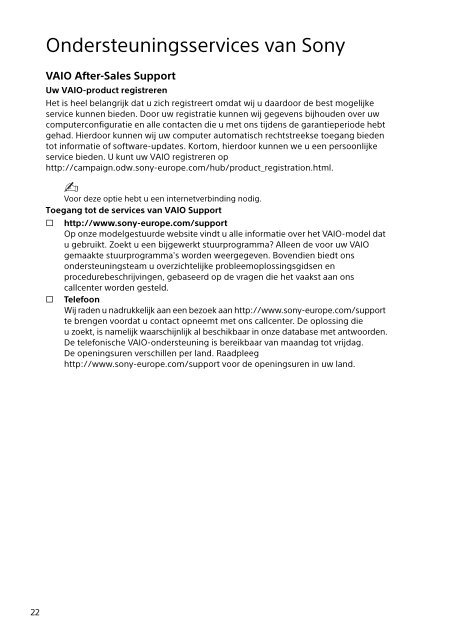 Sony SVE1512C1R - SVE1512C1R Documenti garanzia Olandese