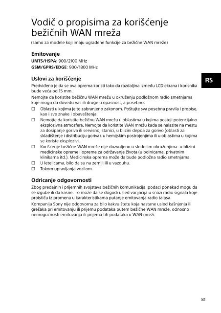 Sony SVE1512C1R - SVE1512C1R Documenti garanzia Sloveno