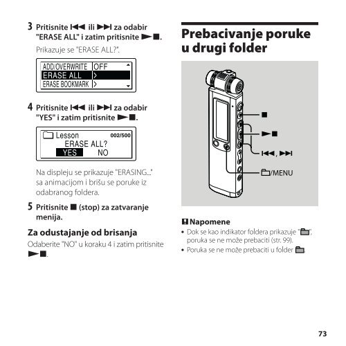 Sony ICD-SX850 - ICD-SX850 Istruzioni per l'uso Serbo