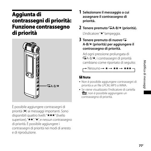 Sony ICD-SX850 - ICD-SX850 Istruzioni per l'uso