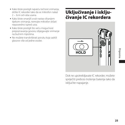 Sony ICD-SX850 - ICD-SX850 Istruzioni per l'uso Croato