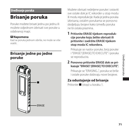 Sony ICD-SX850 - ICD-SX850 Istruzioni per l'uso Croato