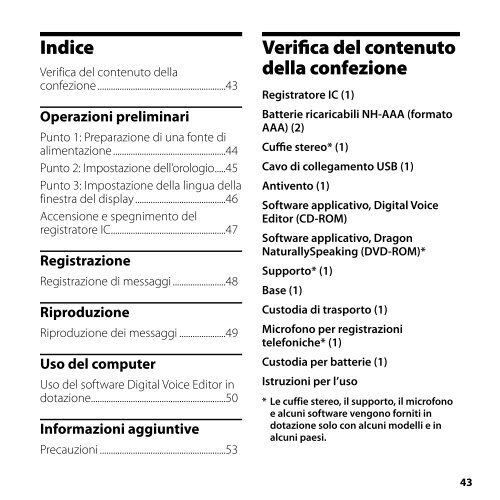 Sony ICD-SX850 - ICD-SX850 Guida di configurazione rapid