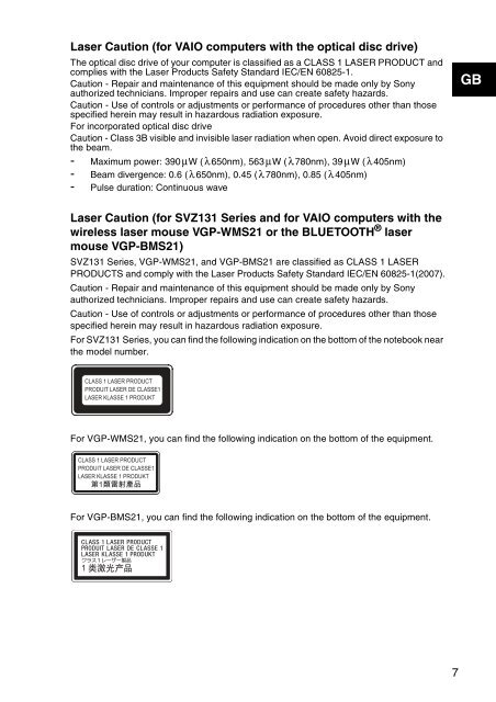 Sony SVS1311Q9E - SVS1311Q9E Documents de garantie Slov&eacute;nien