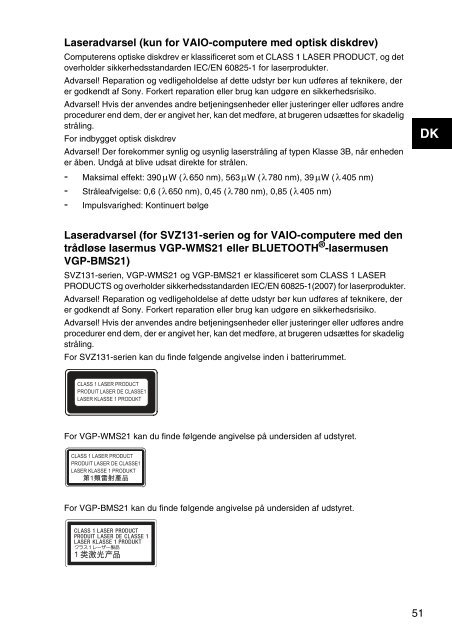 Sony SVS1311Q9E - SVS1311Q9E Documents de garantie Norv&eacute;gien