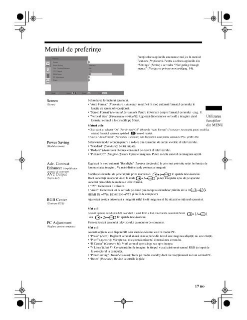 Sony KDL-26U2530 - KDL-26U2530 Mode d'emploi Roumain