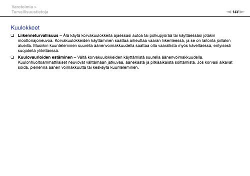 Sony VPCSA2Z9R - VPCSA2Z9R Mode d'emploi Finlandais