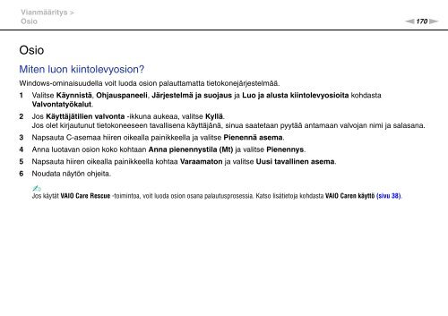 Sony VPCSA2Z9R - VPCSA2Z9R Mode d'emploi Finlandais