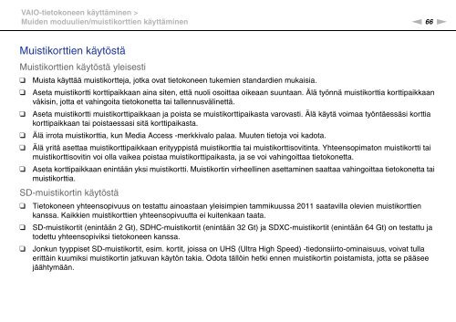Sony VPCSA2Z9R - VPCSA2Z9R Mode d'emploi Finlandais