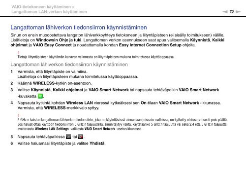 Sony VPCSA2Z9R - VPCSA2Z9R Mode d'emploi Finlandais