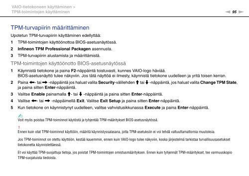 Sony VPCSA2Z9R - VPCSA2Z9R Mode d'emploi Finlandais