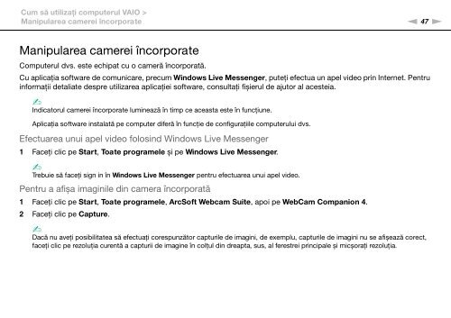 Sony VPCSA2Z9R - VPCSA2Z9R Mode d'emploi Roumain