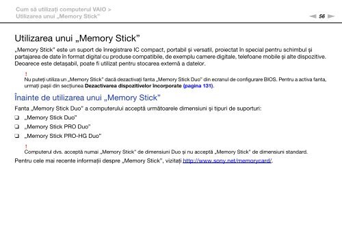 Sony VPCSA2Z9R - VPCSA2Z9R Mode d'emploi Roumain