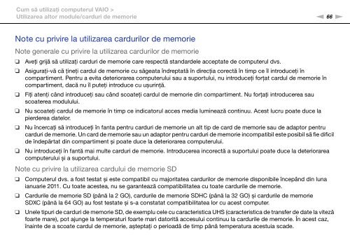 Sony VPCSA2Z9R - VPCSA2Z9R Mode d'emploi Roumain