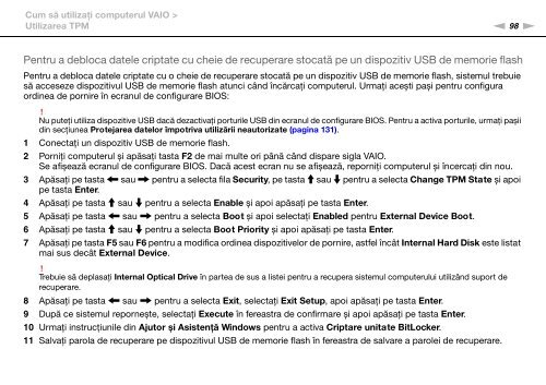 Sony VPCSA2Z9R - VPCSA2Z9R Mode d'emploi Roumain