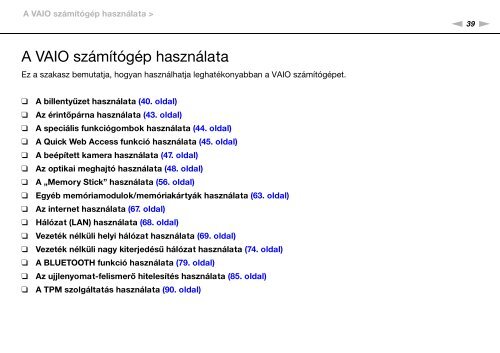 Sony VPCSA2Z9R - VPCSA2Z9R Mode d'emploi Hongrois