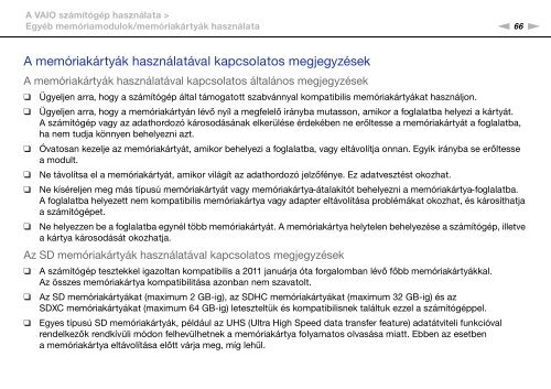 Sony VPCSA2Z9R - VPCSA2Z9R Mode d'emploi Hongrois