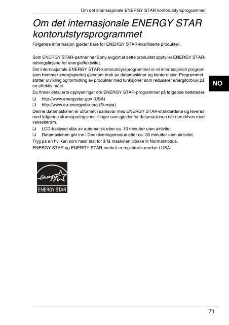 Sony VPCSA2Z9R - VPCSA2Z9R Documents de garantie Danois