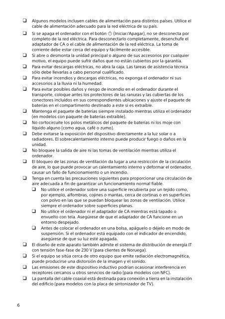 Sony VPCSA2Z9R - VPCSA2Z9R Documents de garantie Espagnol