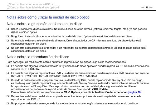 Sony VPCSA2Z9R - VPCSA2Z9R Mode d'emploi Espagnol