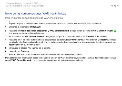 Sony VPCSA2Z9R - VPCSA2Z9R Mode d'emploi Espagnol