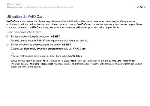 Sony VPCSA2Z9R - VPCSA2Z9R Mode d'emploi Fran&ccedil;ais