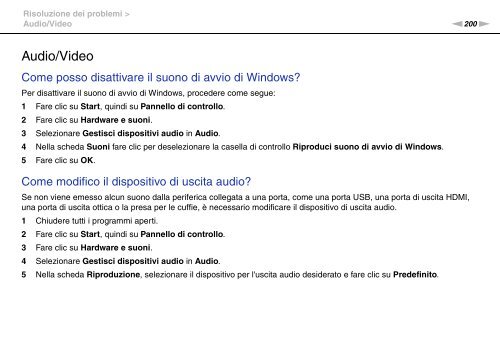 Sony VPCSA2Z9R - VPCSA2Z9R Mode d'emploi Italien